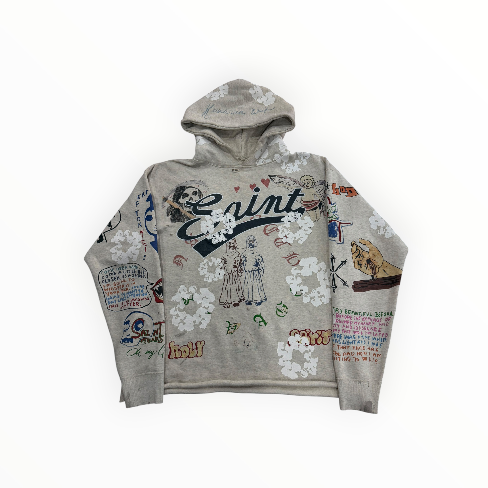 Saint Mxxxxxx x Denim Tears Graffiti Hoodie Grey