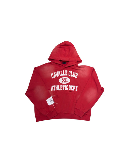 Saint Cavalle Club Essential Thrasher Washed Hoodie Red