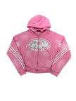 Prestige Rhinestone Pink Zip Up Hoodie