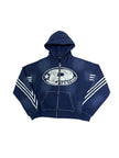 Prestige Rhinestone Navy Zip Up Hoodie