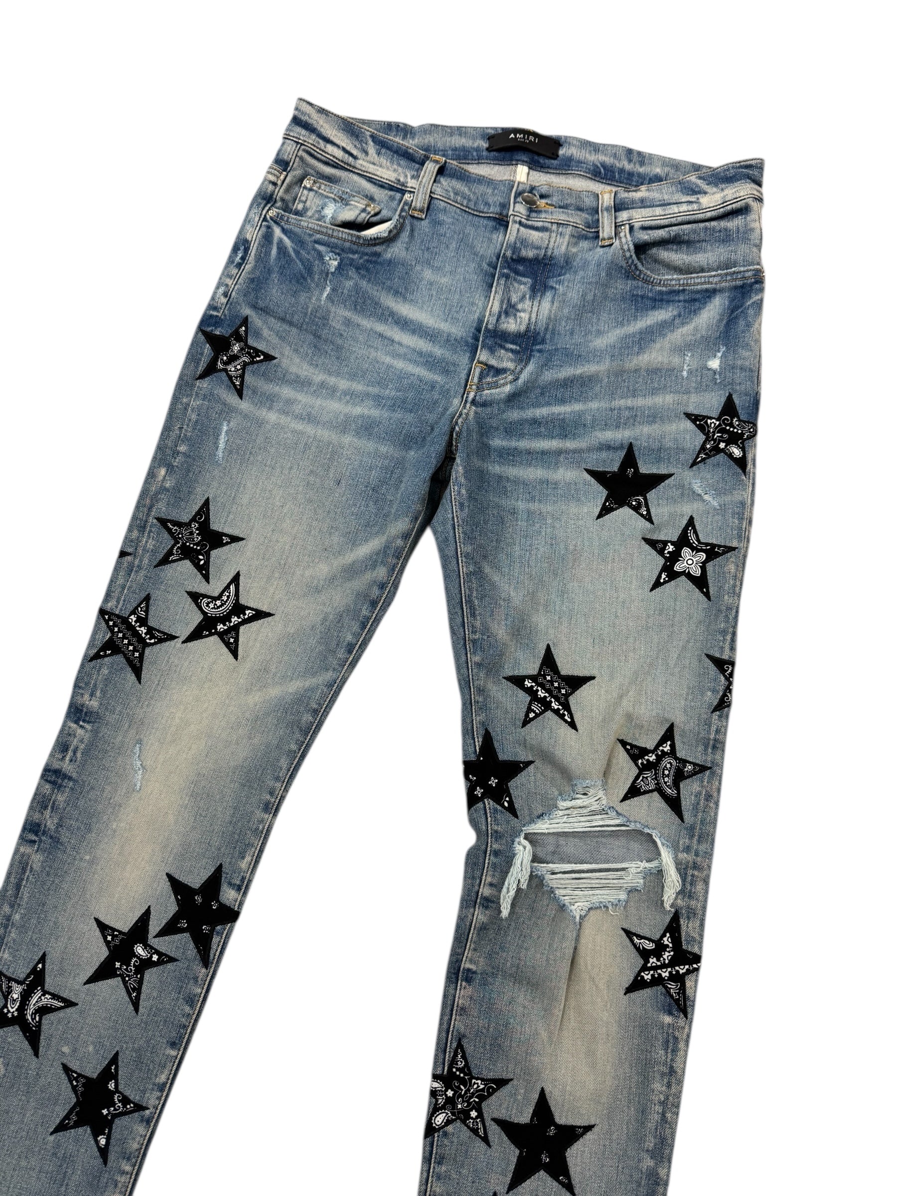 Amiri Bandana Star Denim Clay Indigo
