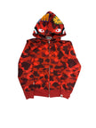 BAPE Color Camo Shark Full Zip Hoodie Red (Sale)
