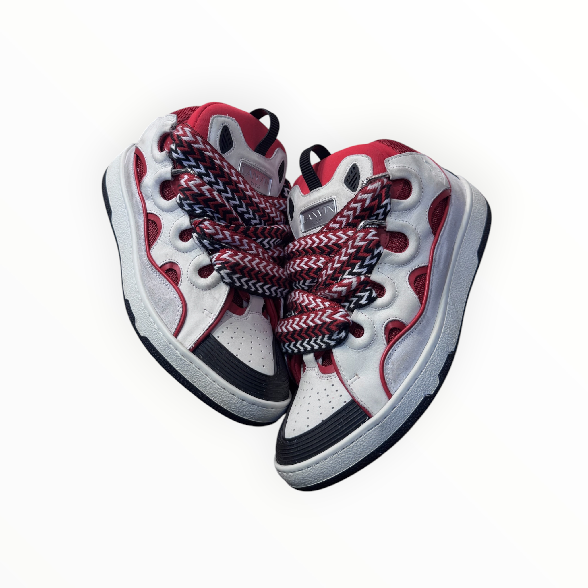 Lanvin Curb Sneaker White/Red/Black