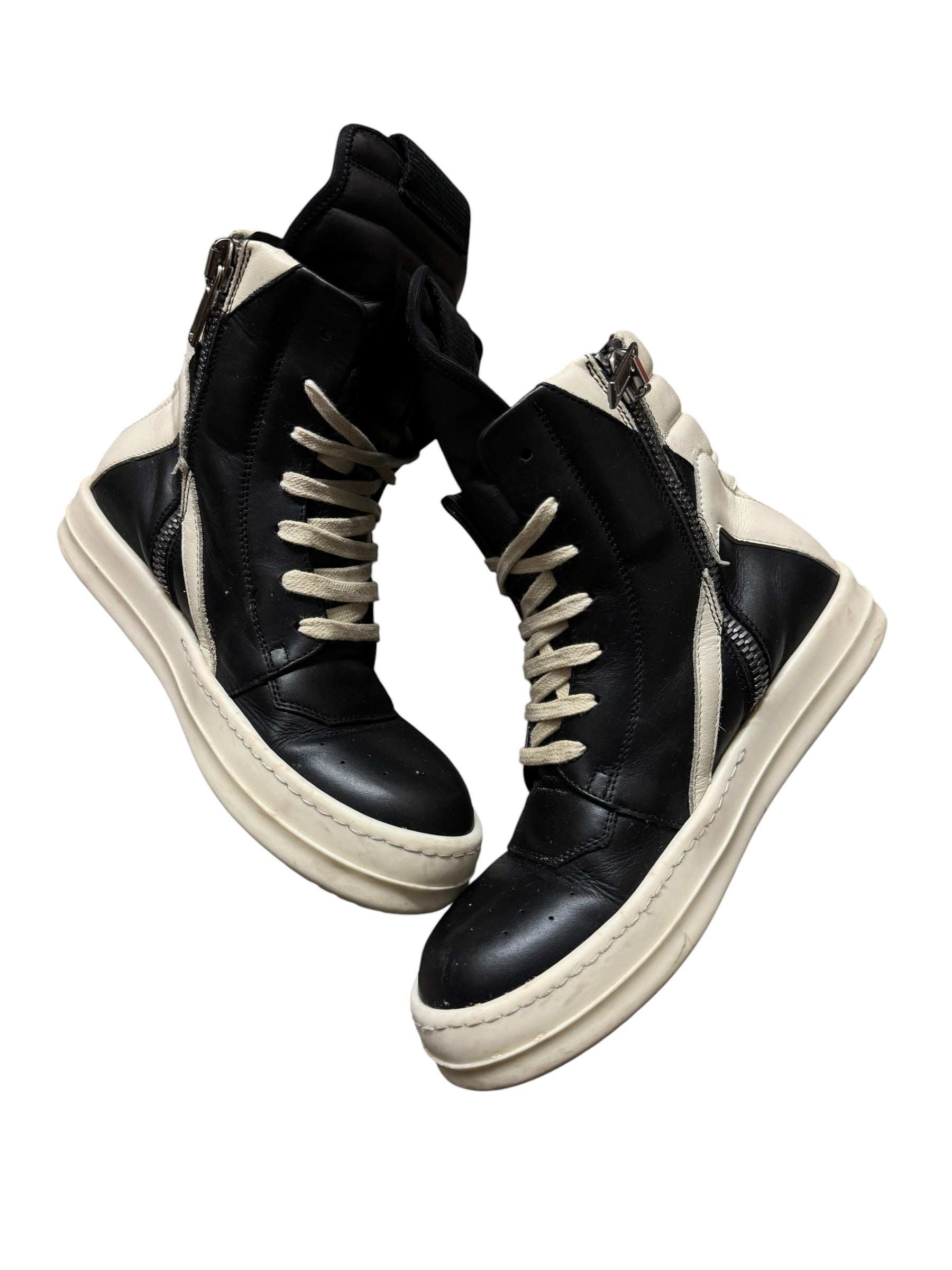 Rick Owens Leather Geobasket Black
