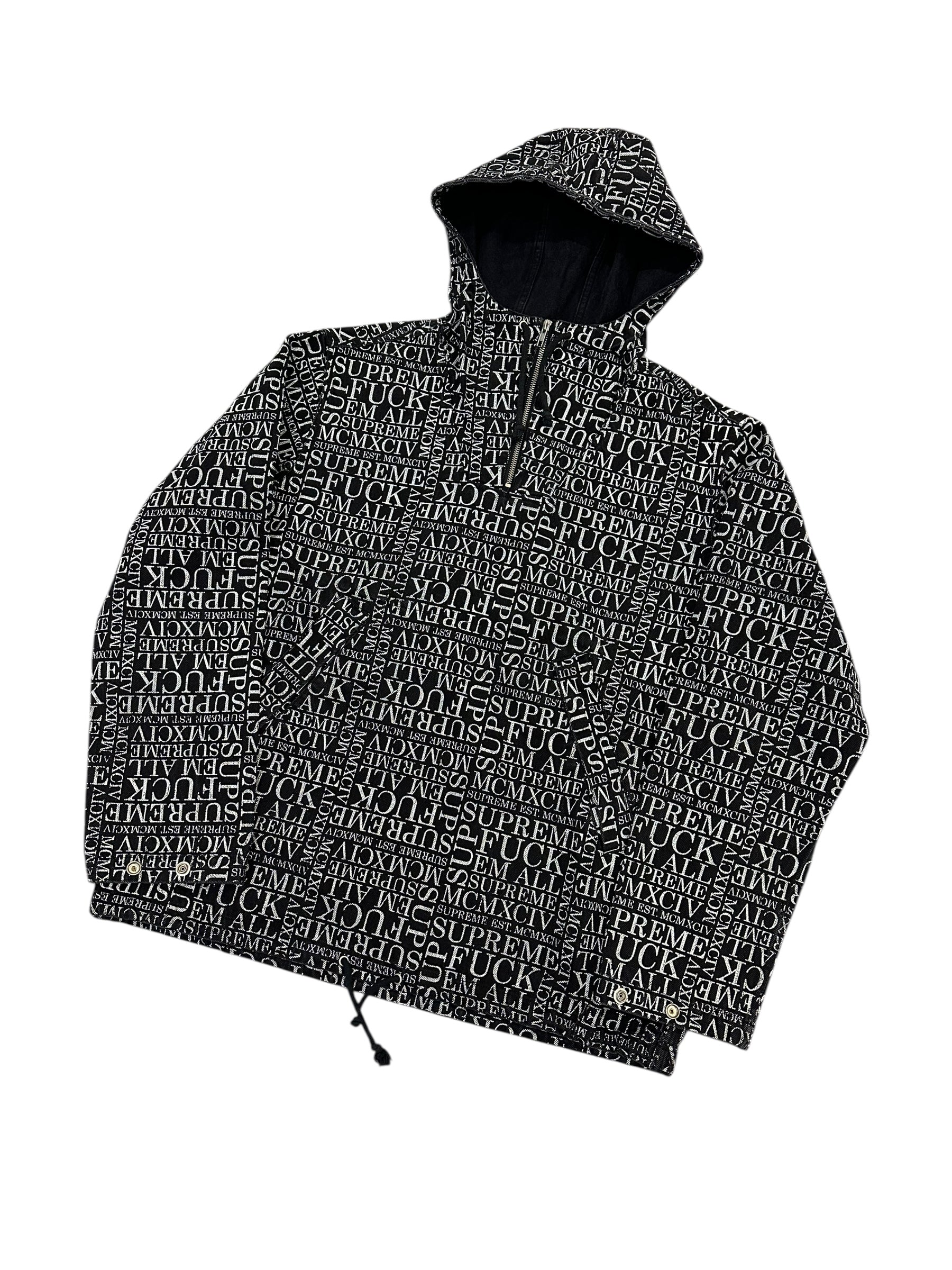 Supreme Hooded Denim Pullover Black