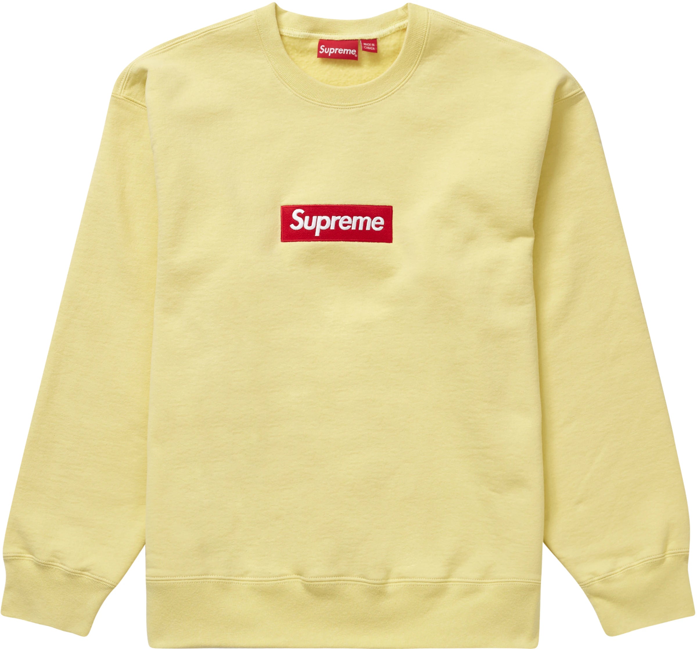 Supreme Box Logo Crewneck (FW22) Pale Yellow