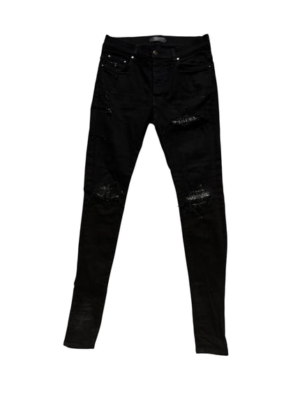 Amiri MX1 Black Paisley Denim