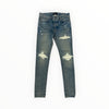 Amiri MX1 Distressed Suede Patch Light Blue/White