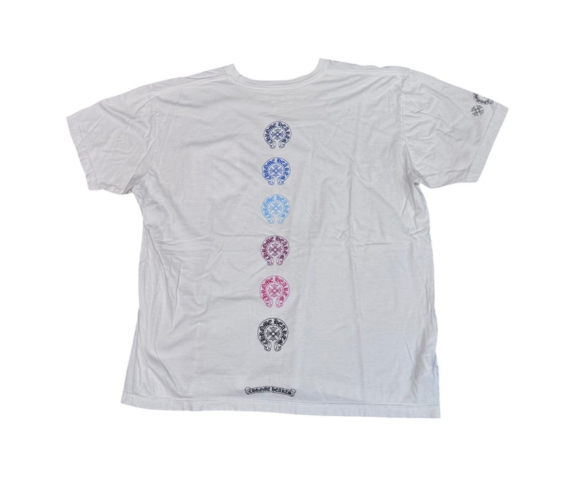 Chrome Hearts Multi Color Horseshoe Logo Tee White