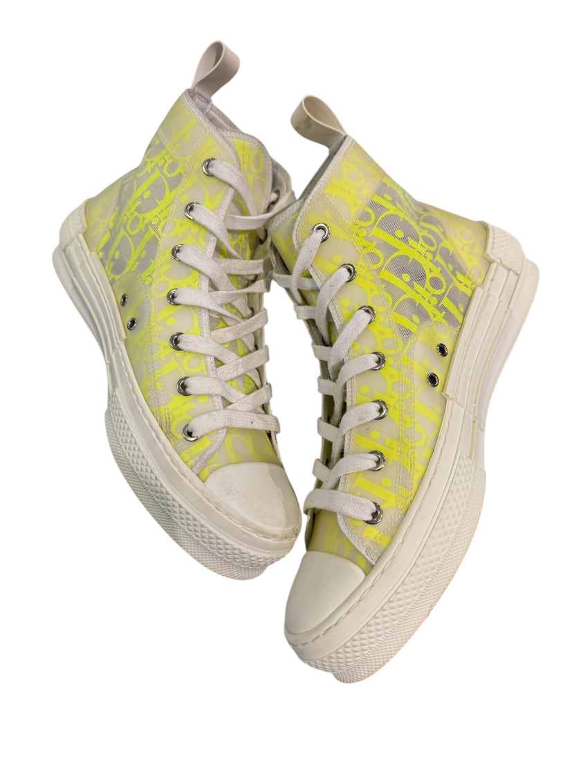 Dior B23 High Top White Yellow Oblique
