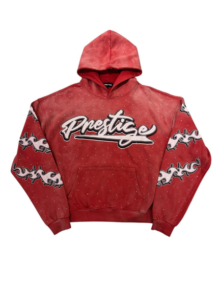 Prestige Flames Pullover Hoodie Red