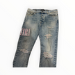 Amiri Tie Dye Core Logo Jean Stone Indigo