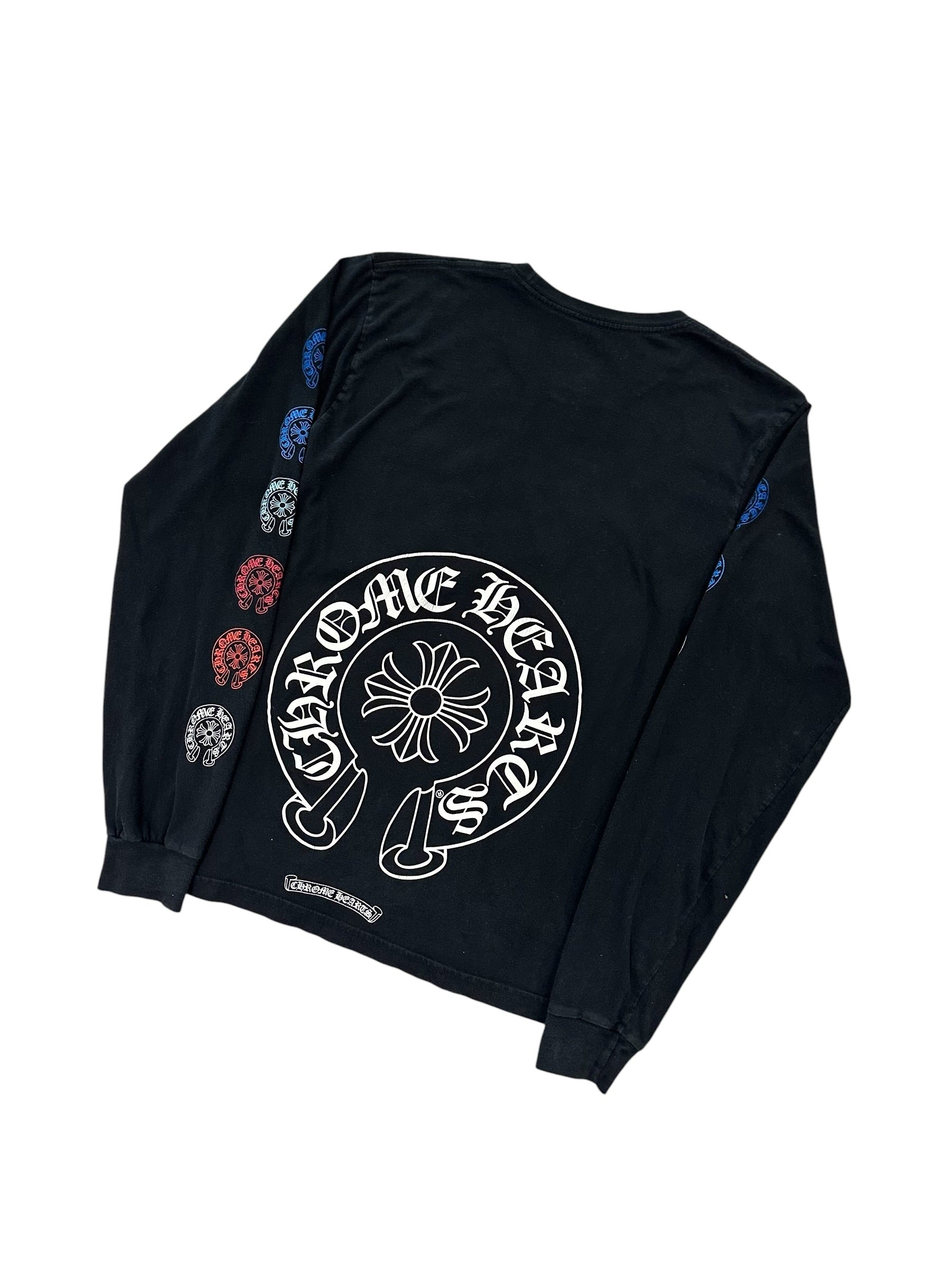 Chrome Hearts Multi-Color Horseshoe Long Sleeve T-Shirt