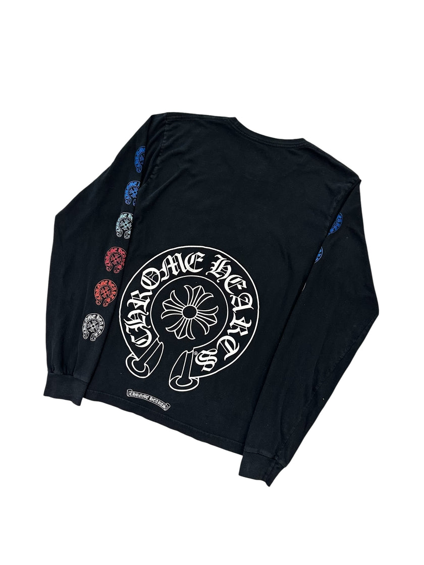 Chrome Hearts Multi-Color Horseshoe Long Sleeve T-Shirt