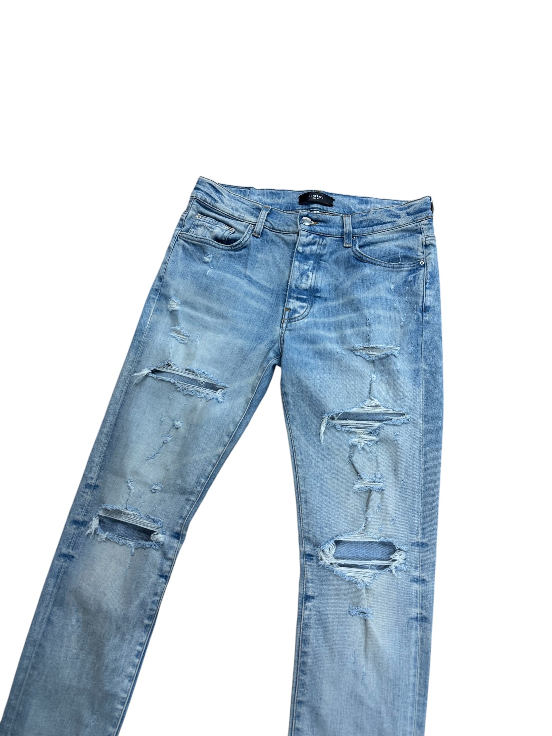 Amiri Distressed Denim Blue