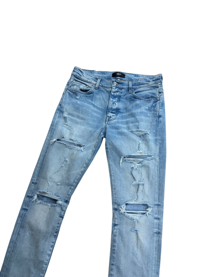 Amiri Distressed Denim Blue