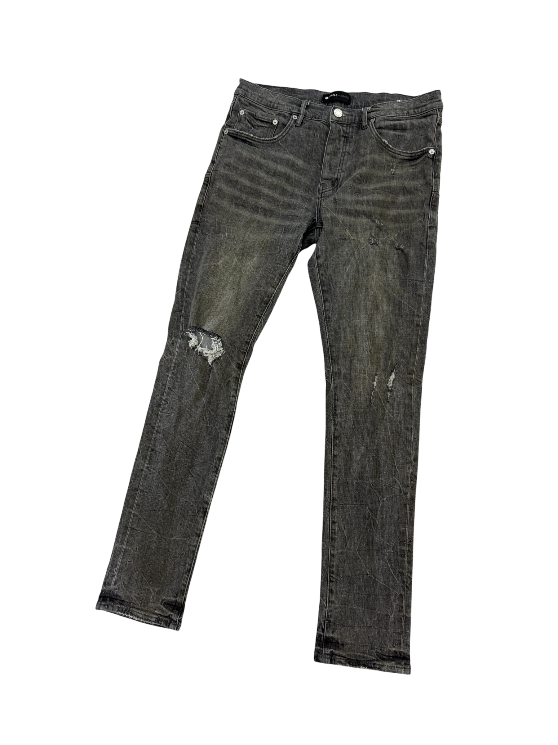 Purple Denim Grey Distressed