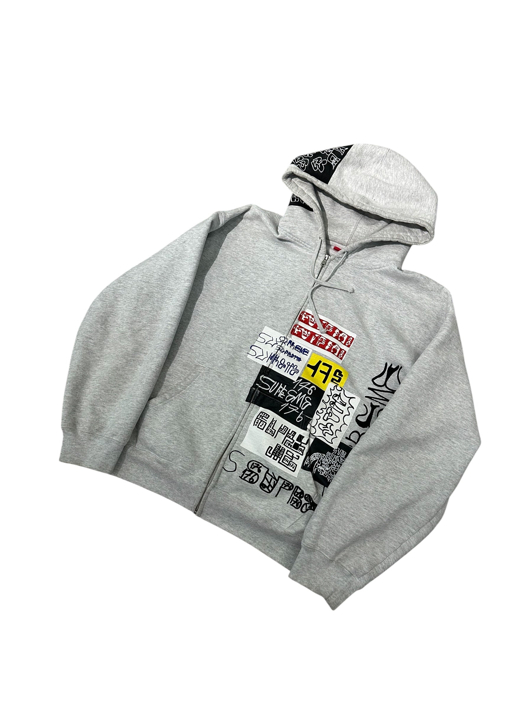 Supreme 176 Zip Up Hooded Sweatshirt Heather Grey