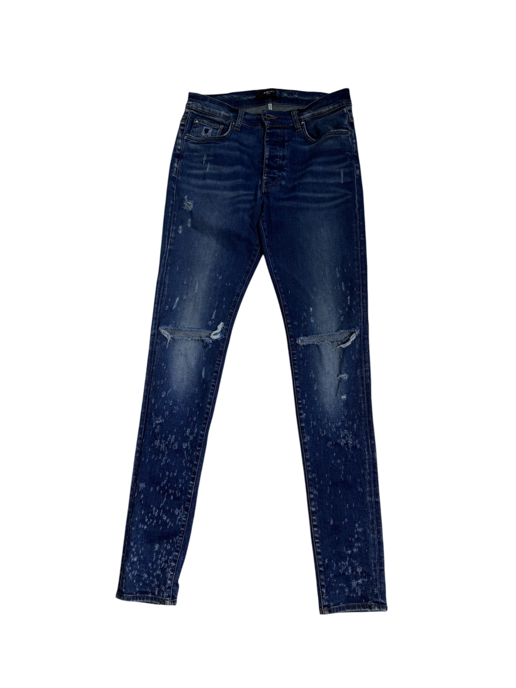 Amiri Distressed Denim Blue