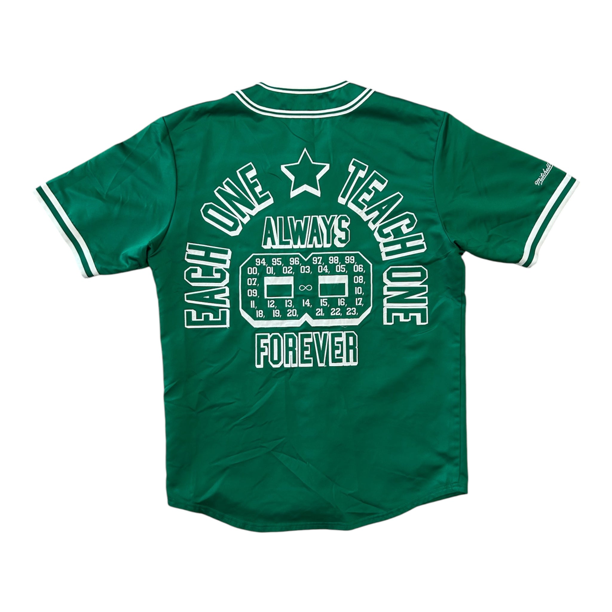 Supreme Mitchell & Ness Satin Baseball Jersey Green