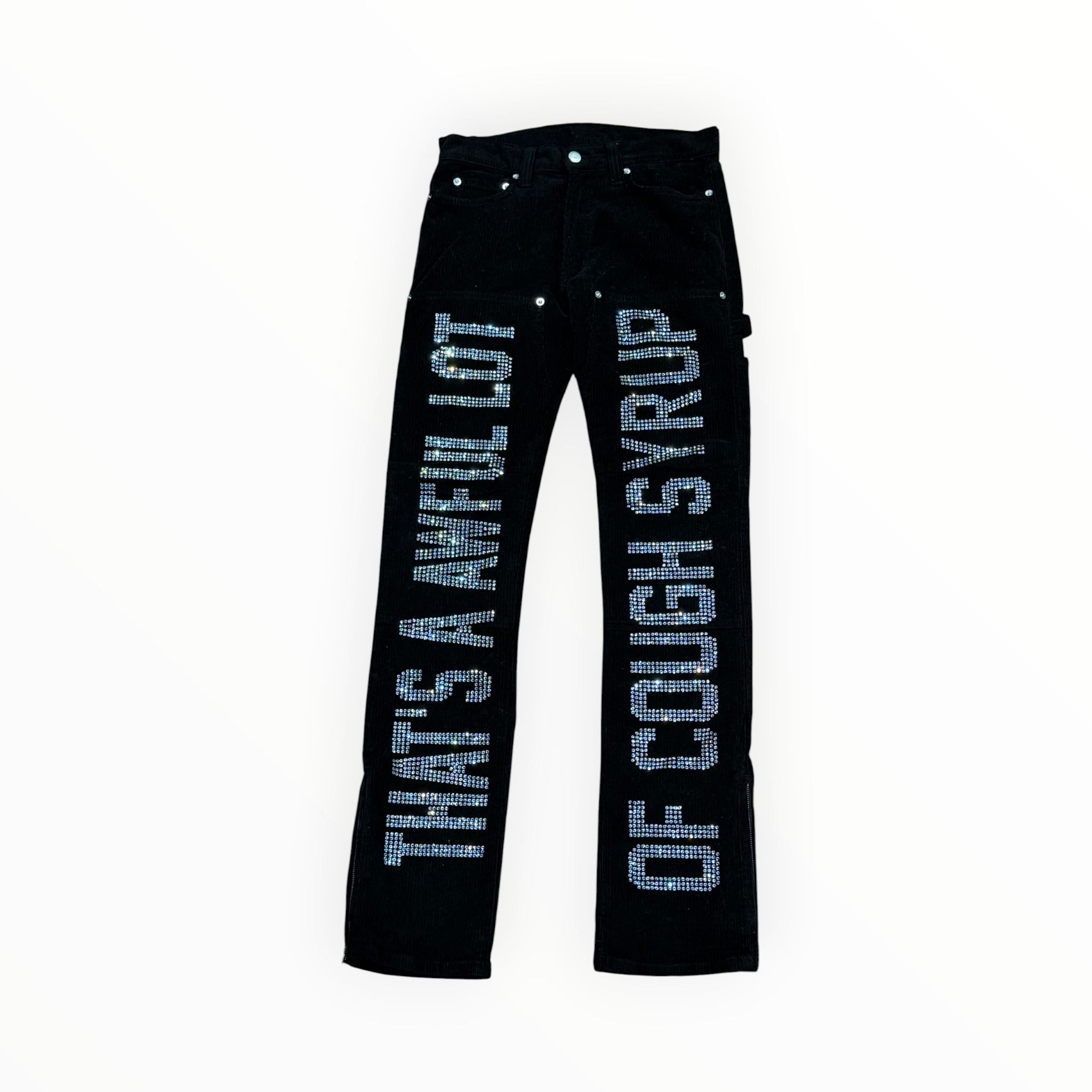 ALOCS Rhinestone Corduroy Pants