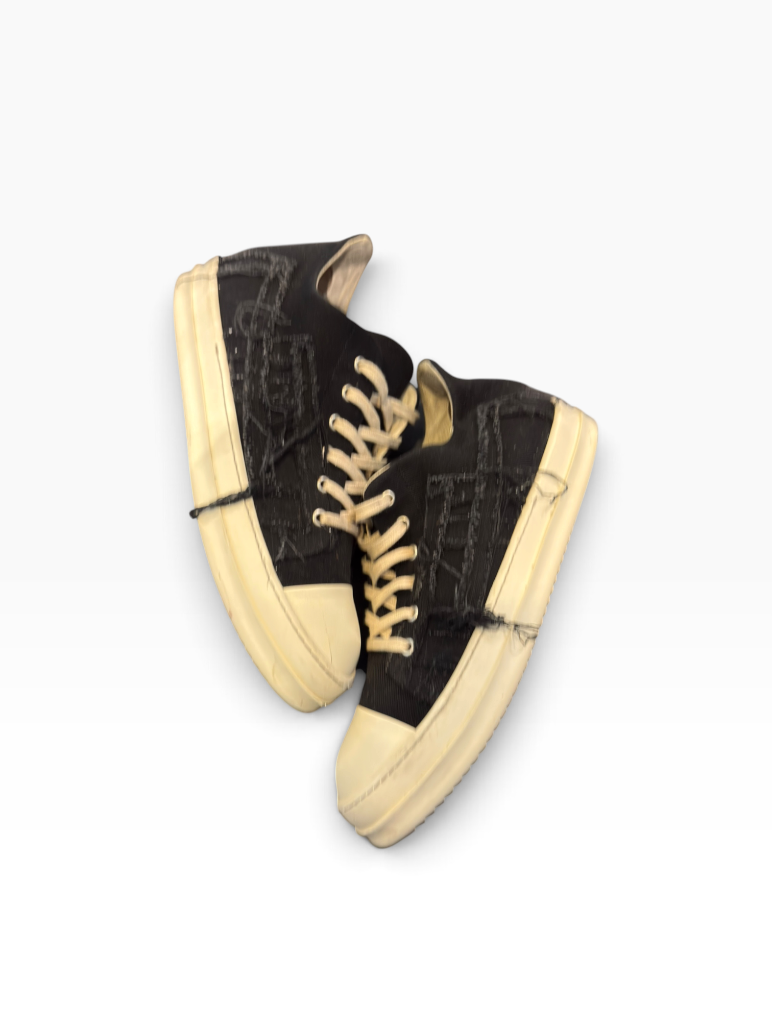 Rick Owen Lido Low Distressed Black