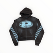 Prestige Rhinestone Brown Zip Up Hoodie