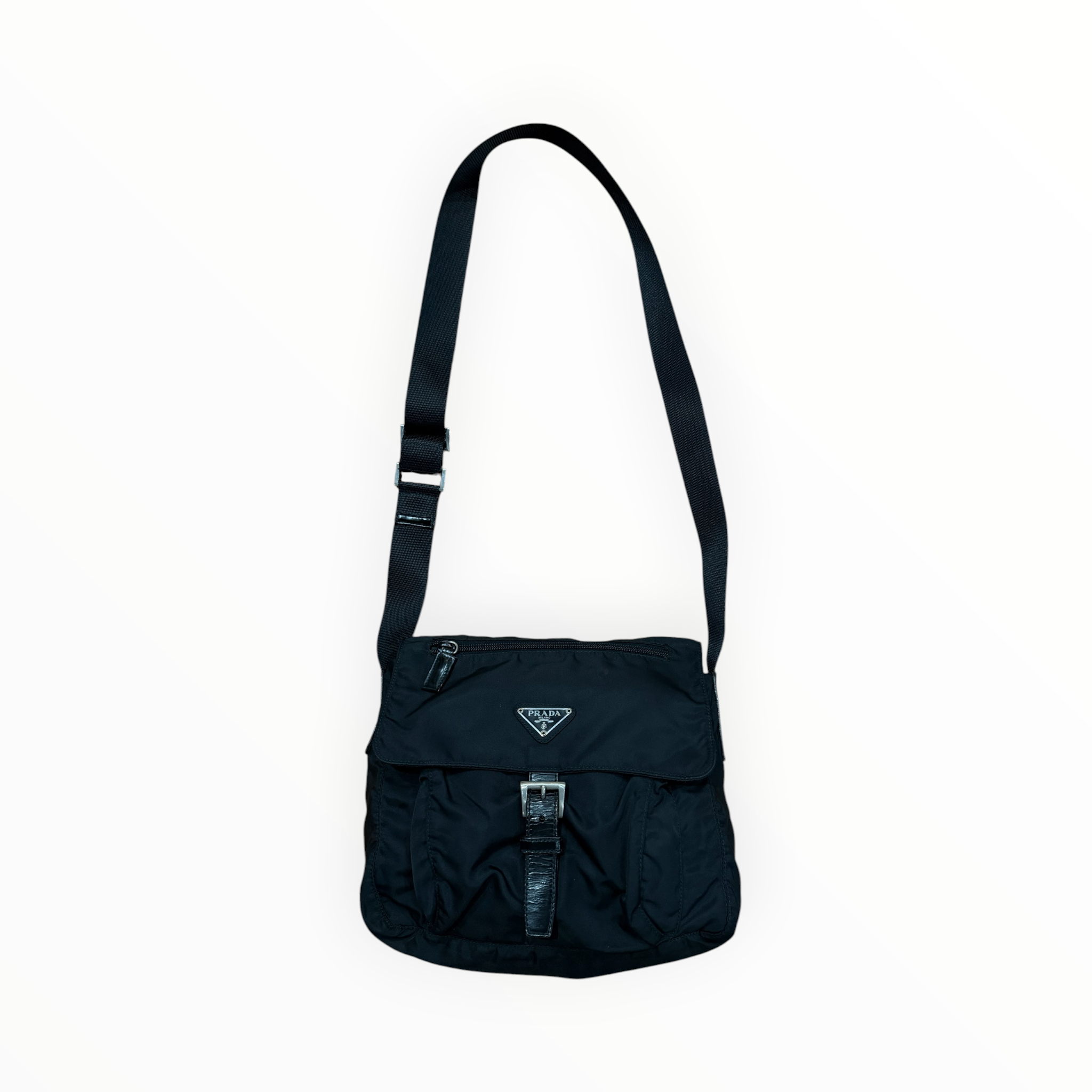 Prada Nylon Crossbody Bag Black