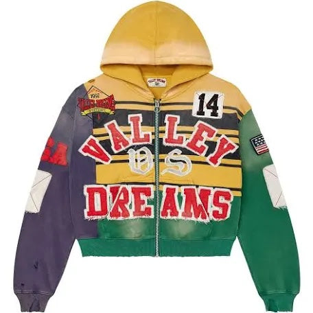 Vale Forever Mardi Gras Collage Zip Up Hoodie