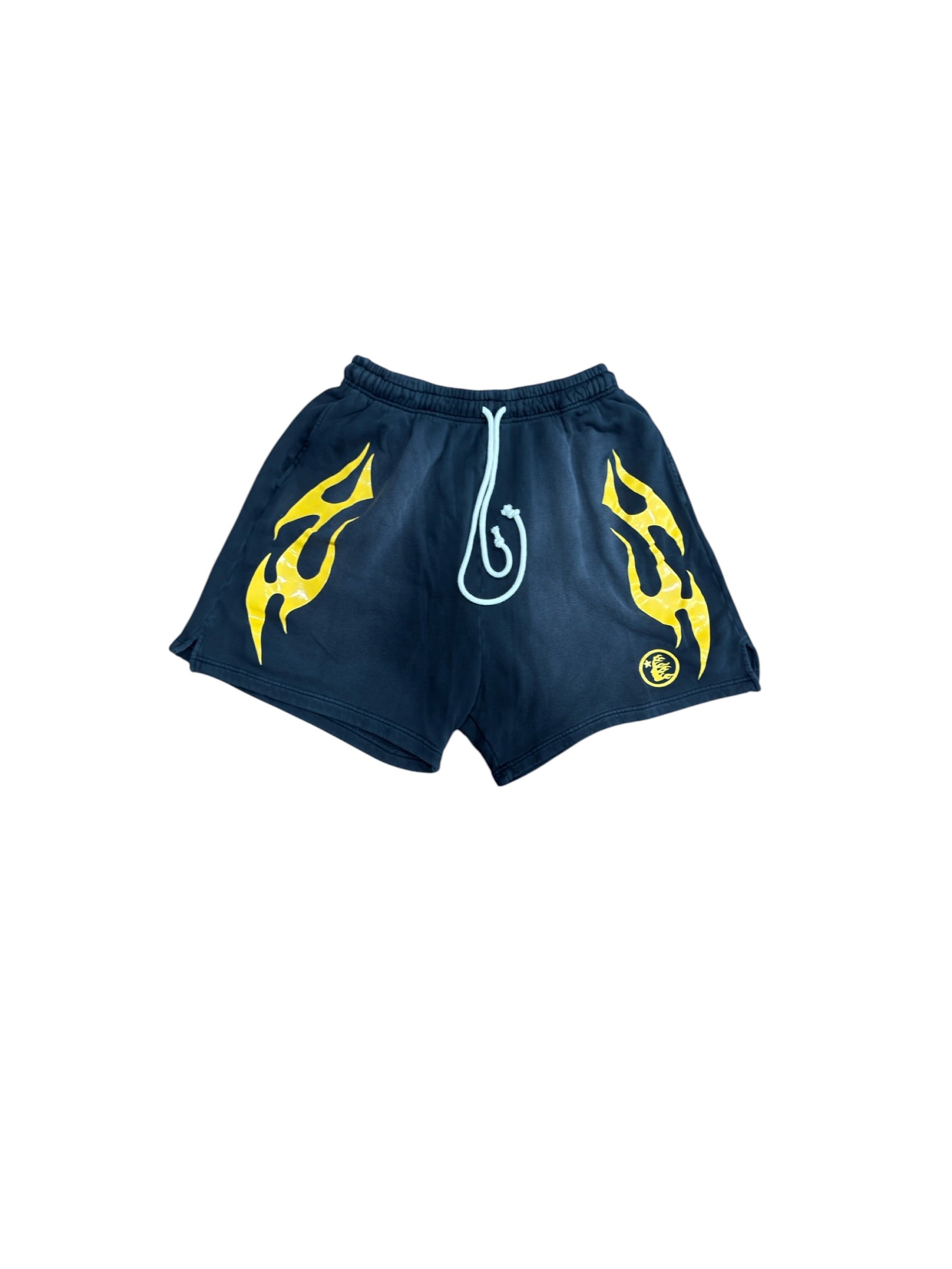 Hellstar Flame Shorts Black/Yellow