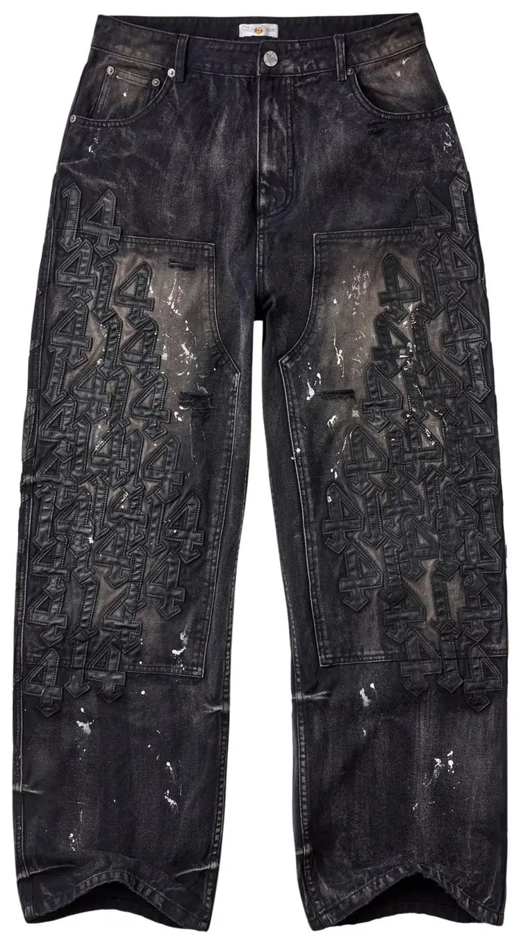 Vale Black Cat Patch Denim