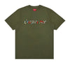 Supreme Floral Appliqué Short Sleeve Top Olive