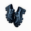 Prada Brushed Leather Monolith Loafers