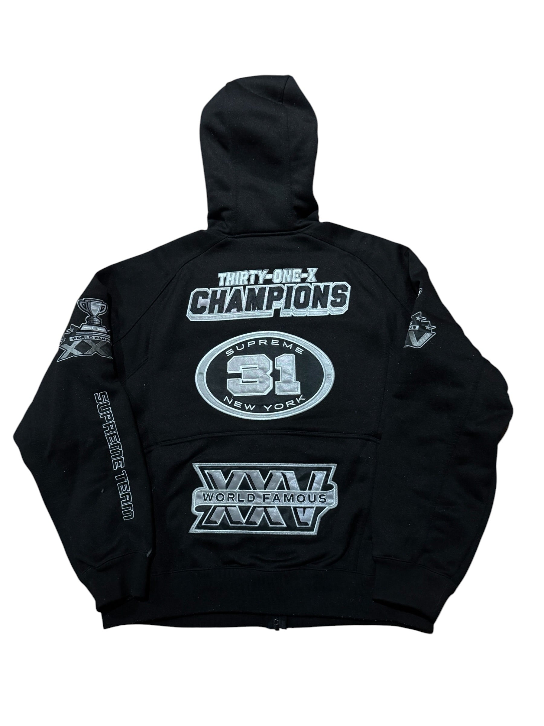 Supreme Football Zip Up Hooded Sweatshirt (FW25) Black