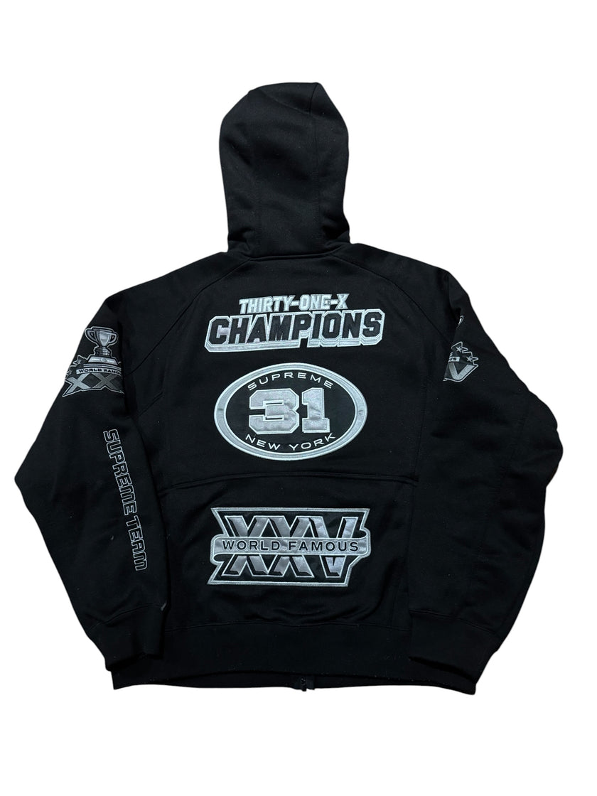 Supreme Football Zip Up Hooded Sweatshirt (FW25) Black