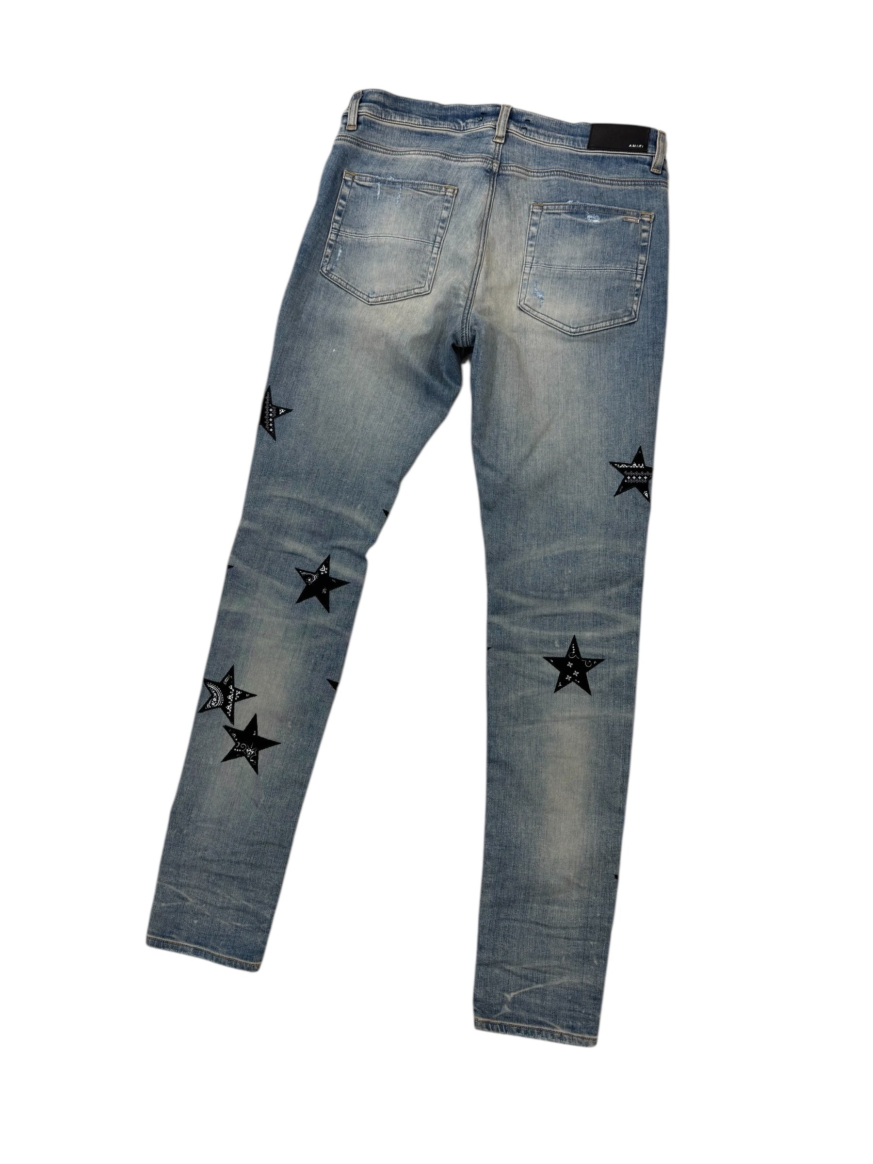 Amiri Bandana Star Denim Clay Indigo