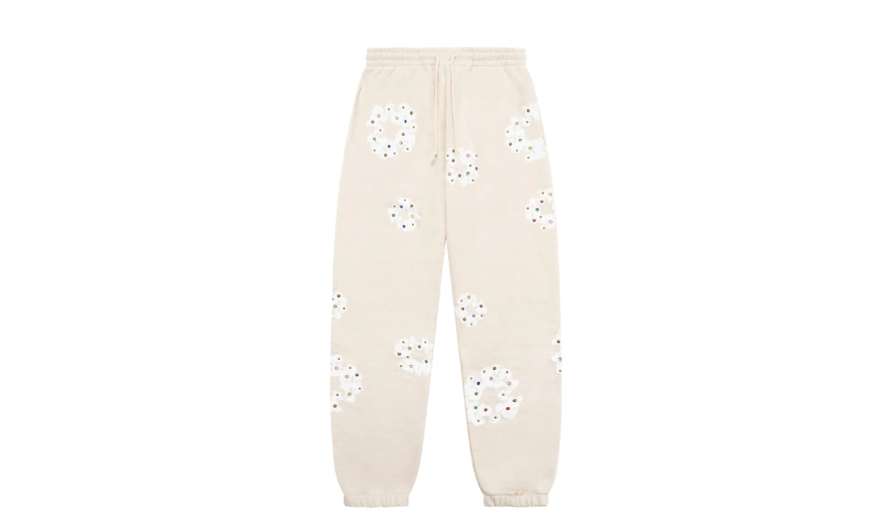 Denim Tears Rhinestone Cotton Wreath Sweatpants Oatmeal