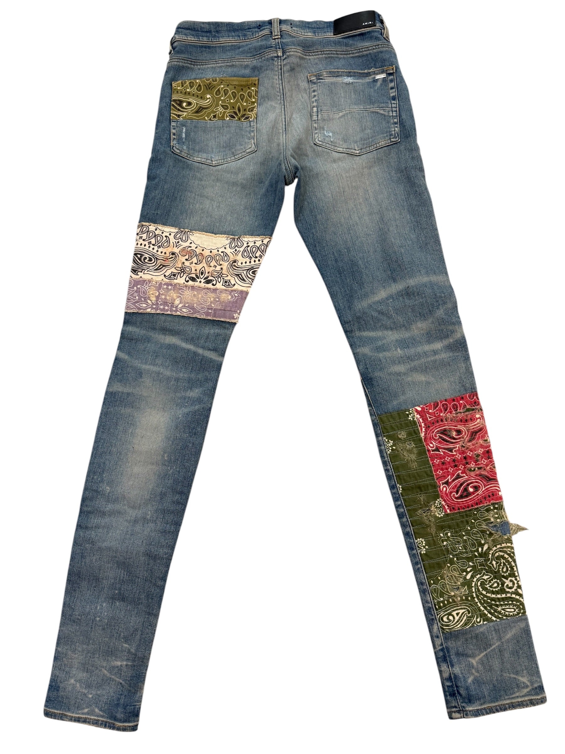 Amiri Bandana Art Patch Denim