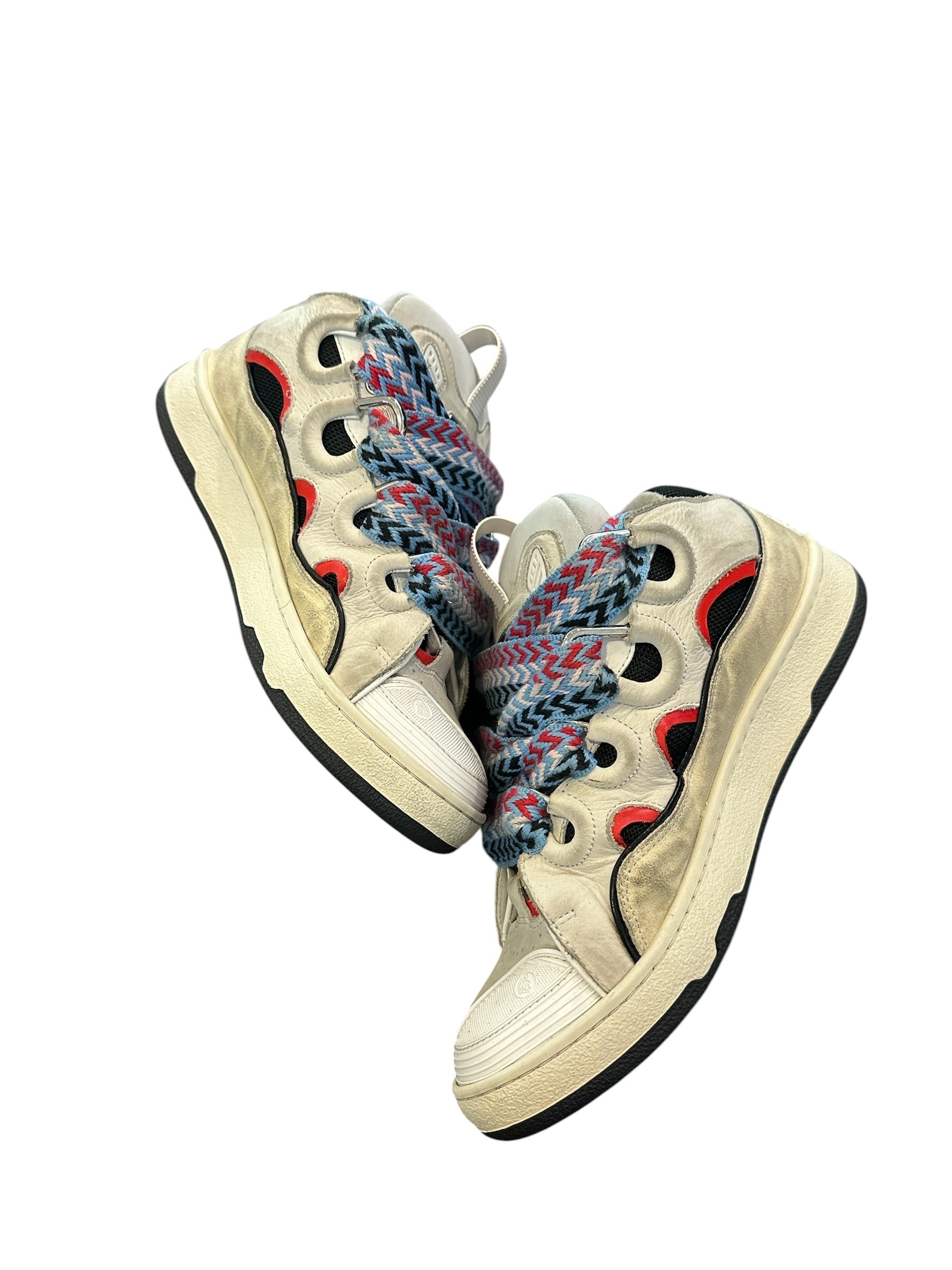 Lanvin Curb Sneaker White Blue Red