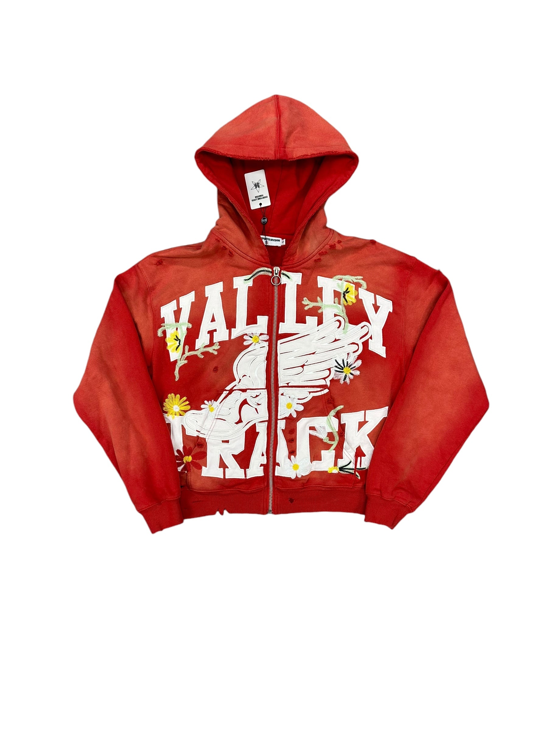 Vale Red Garden Zip Up Hoodie