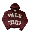 Vale Forever Maroon Emblem Zip Up Hoodie