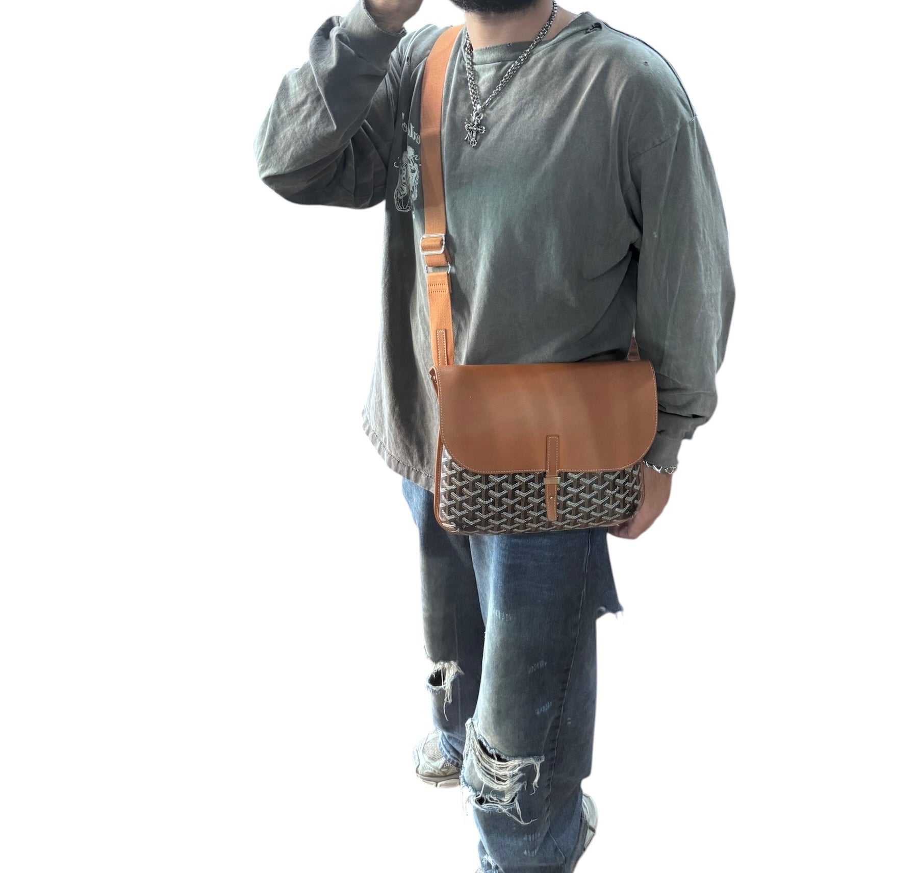 Goyard Coursier Messenger Bag Coated Canvas And Leather