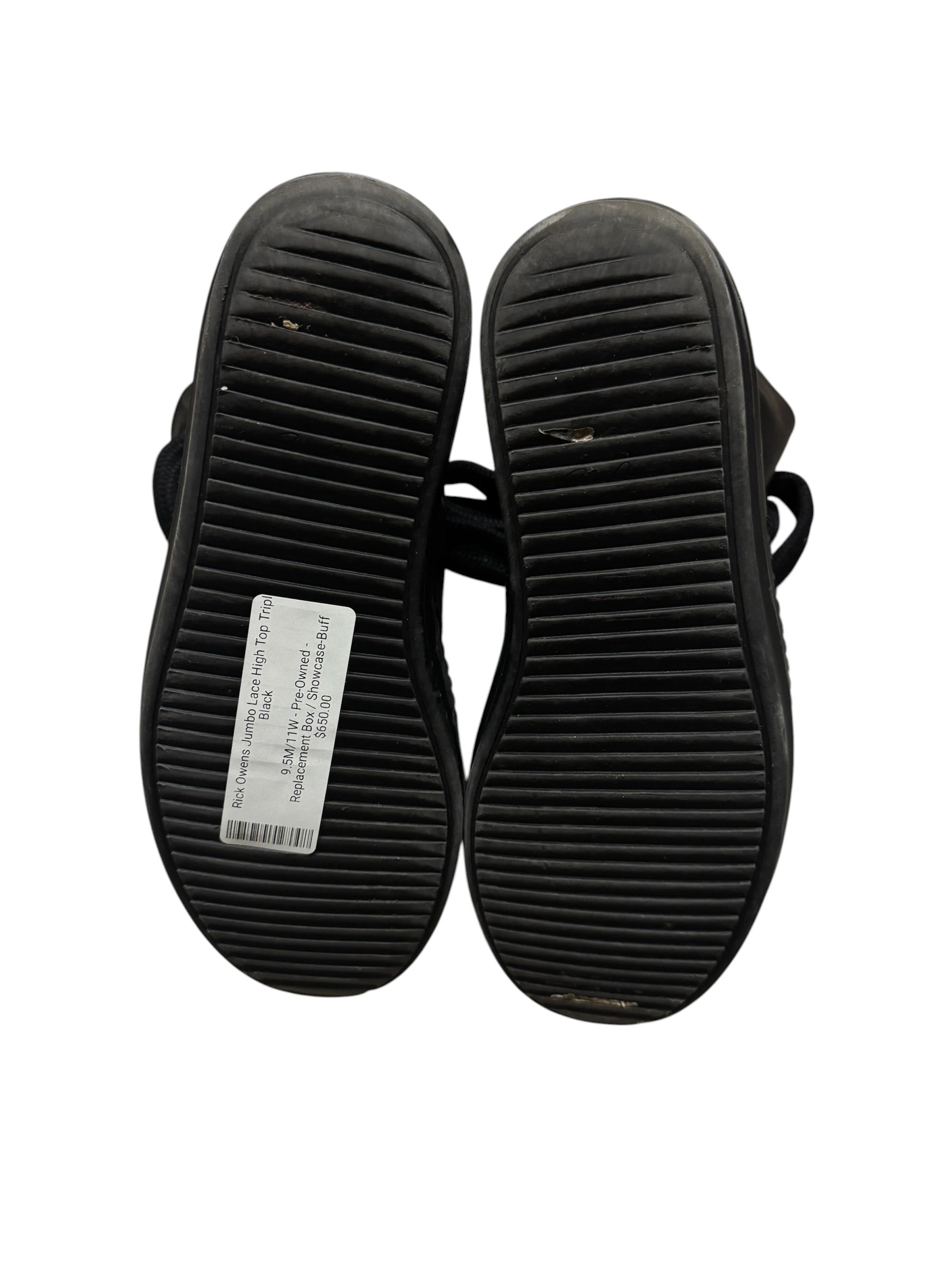 Rick Owens Jumbo Lace Leather High Top Black
