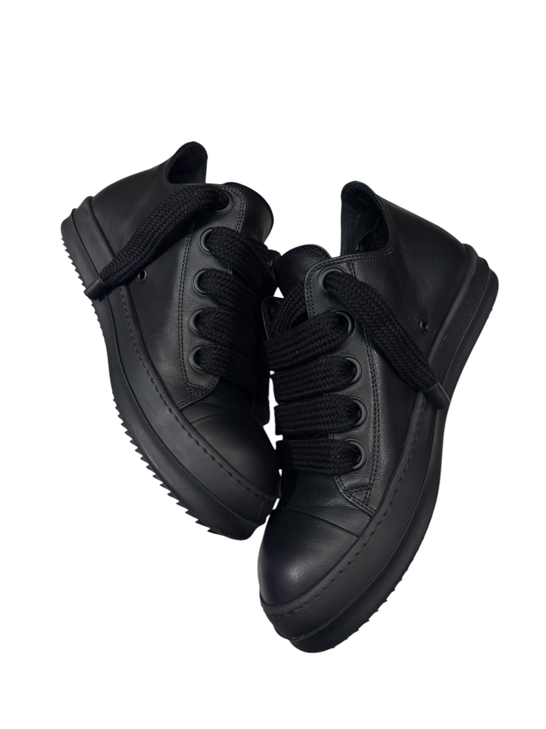 Rick Owen Mainline Jumbo Lace Low Triple Black