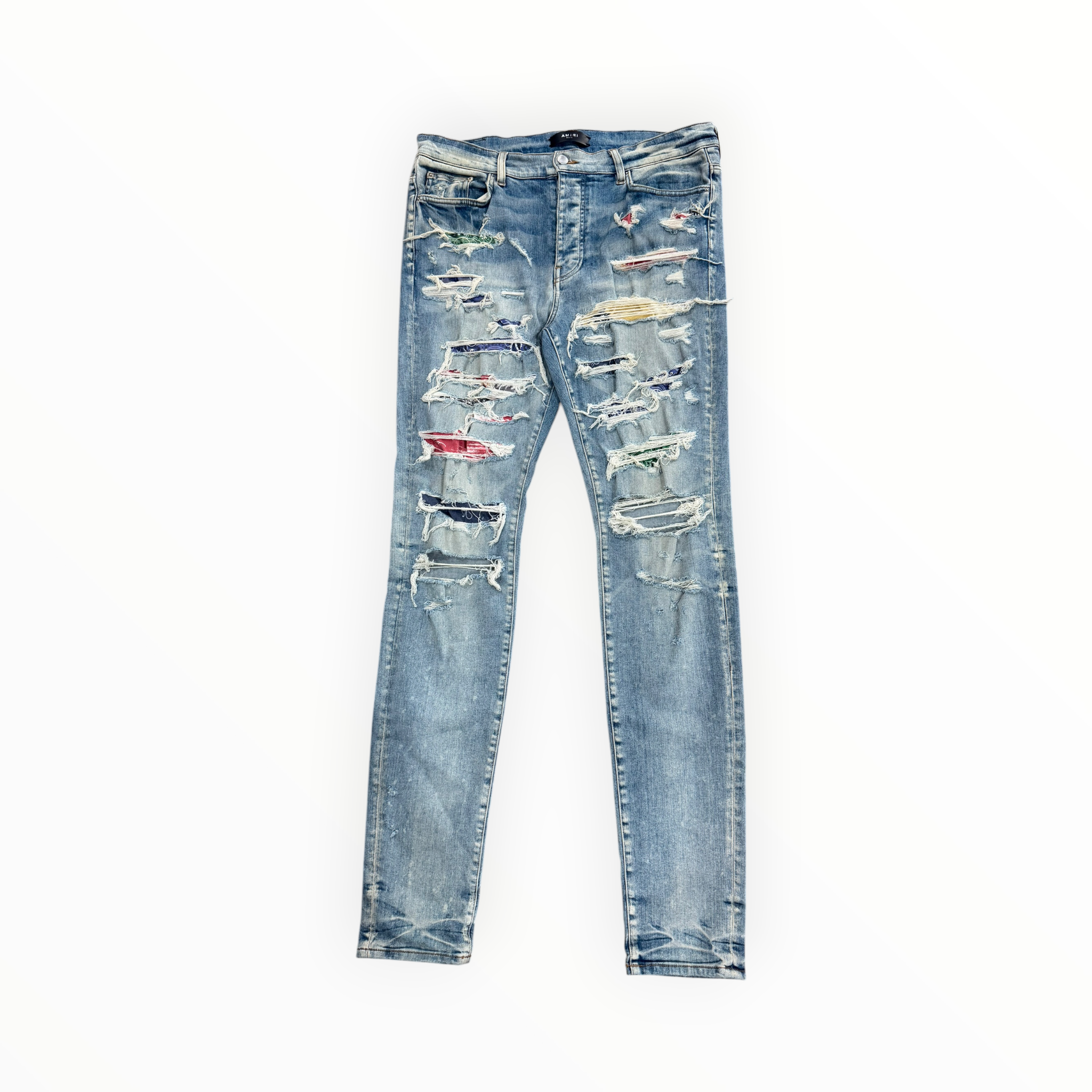 Amiri Bandanna Patch Trasher Denim