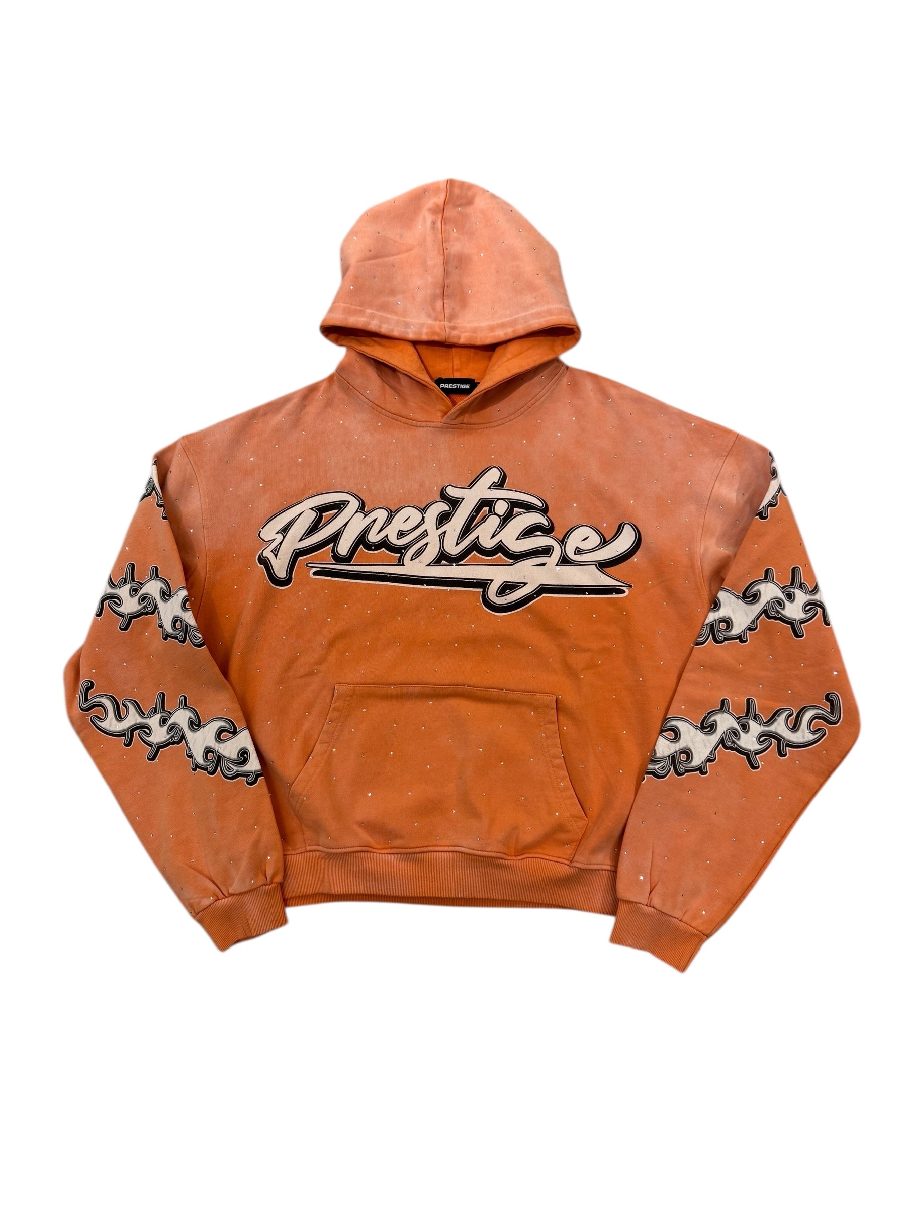 Prestige Flames Pullover Hoodie Orange