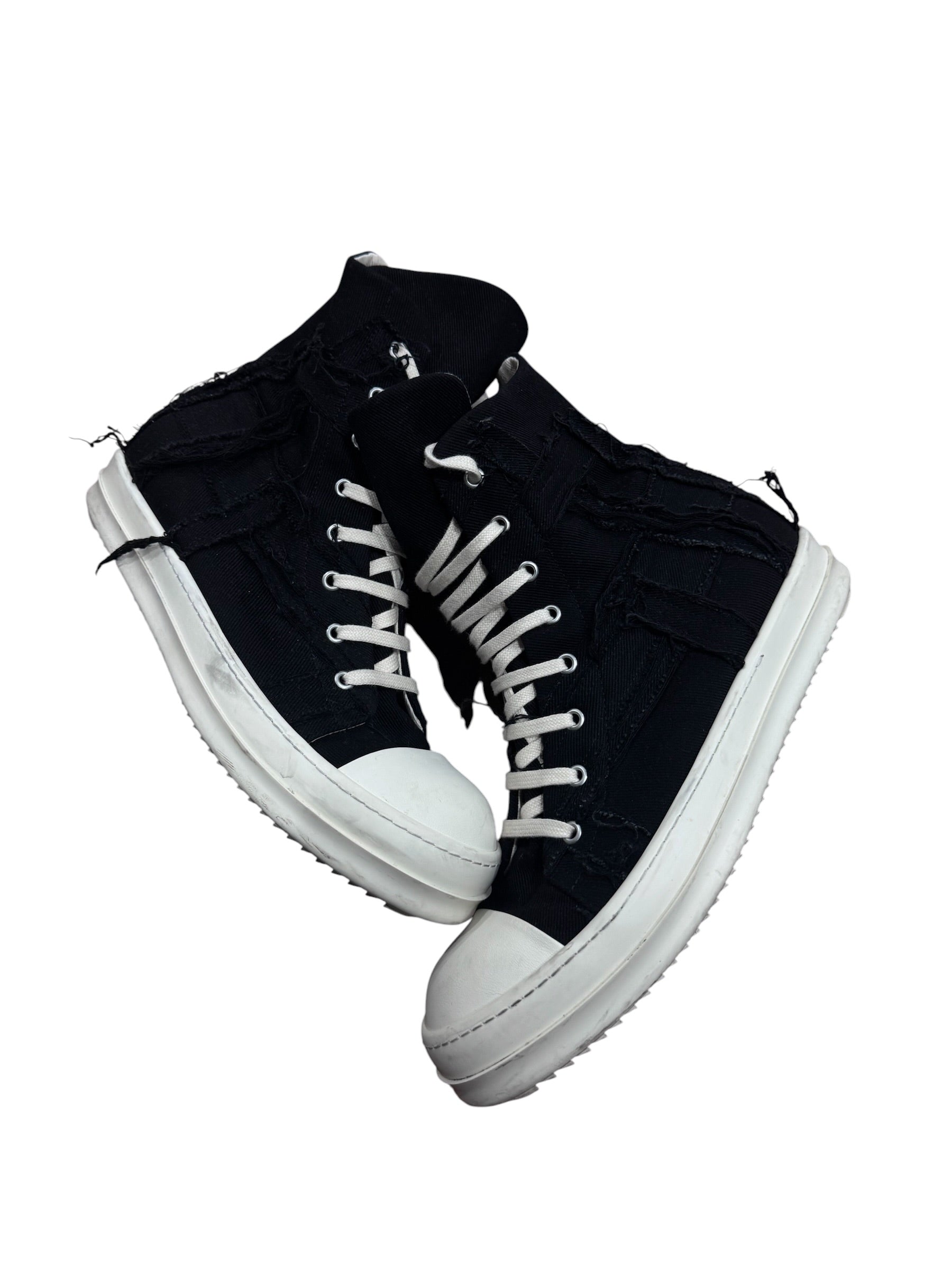 Rick Owens DRKSHDW Distressed High Top Black