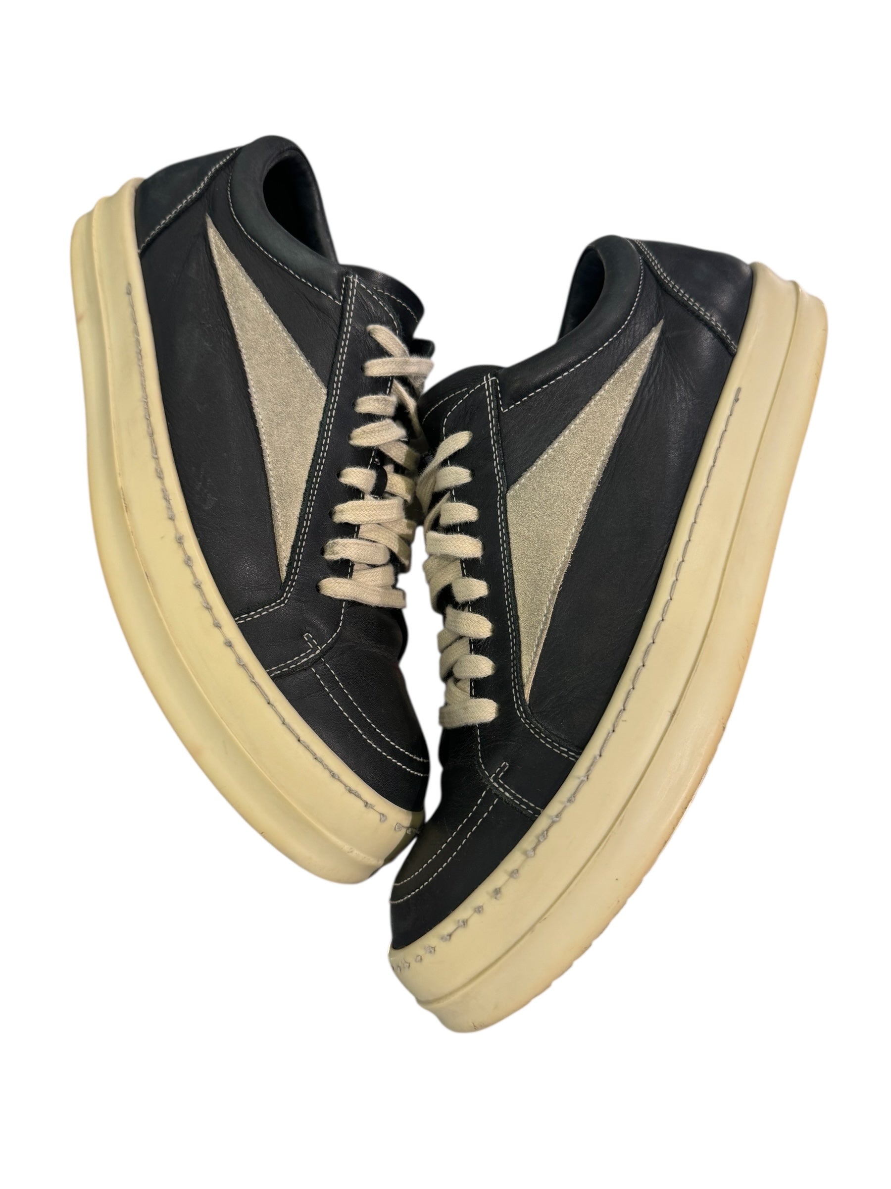 Rick Owens Vintage Low Top Leather (Black/Milk)