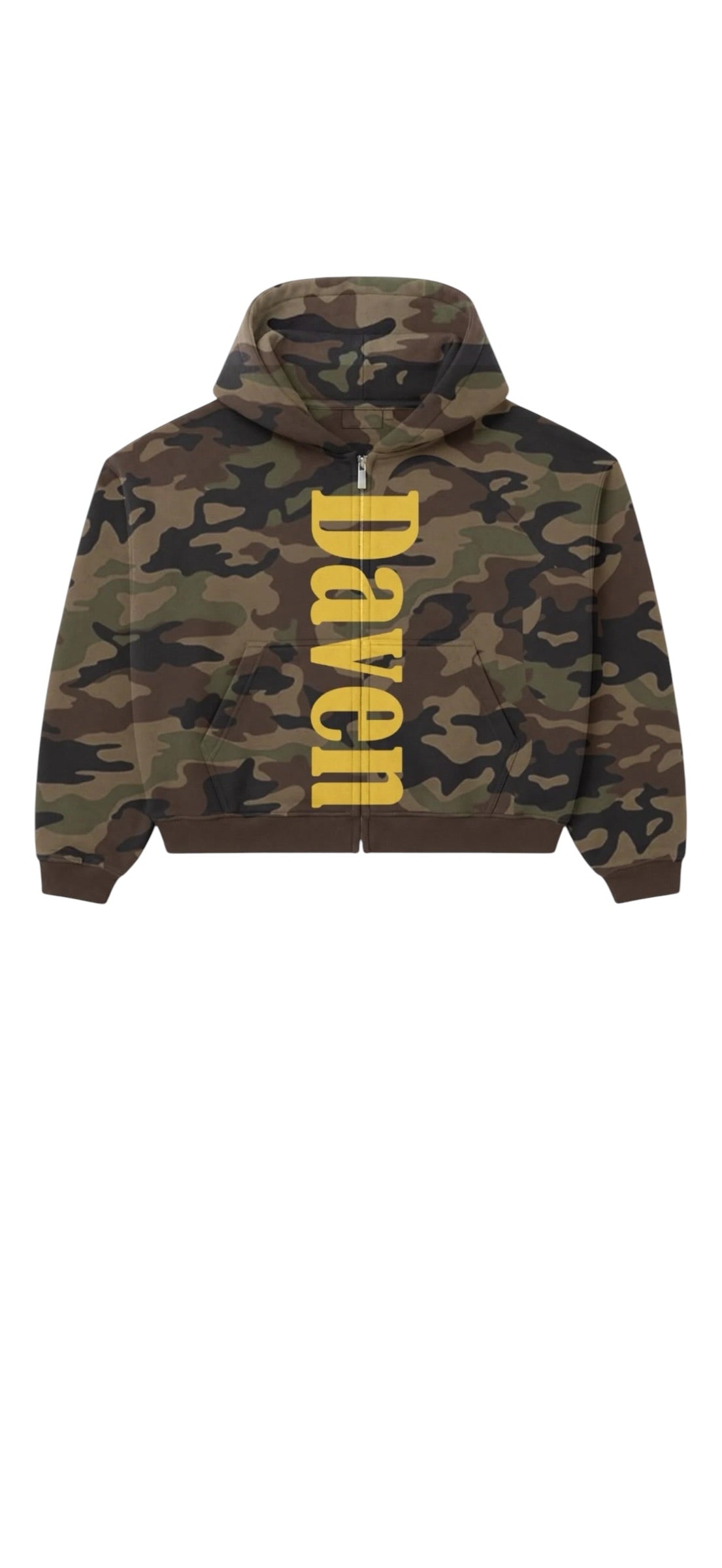 Daven Homme Forever Young Camo Zip Up Hoodie