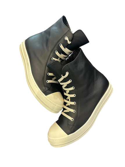Rick Owen Leather Mainline High Black/Milk